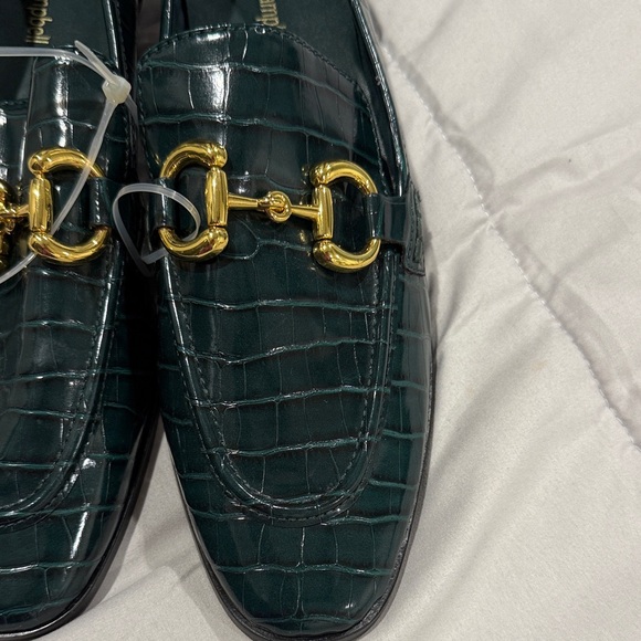 Jeffrey Campbell Emerald Loafers with Gold Detail - Picture 3 of 6